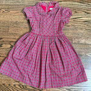 Rachel Riley Red Plaid Short-Sleeve Dress